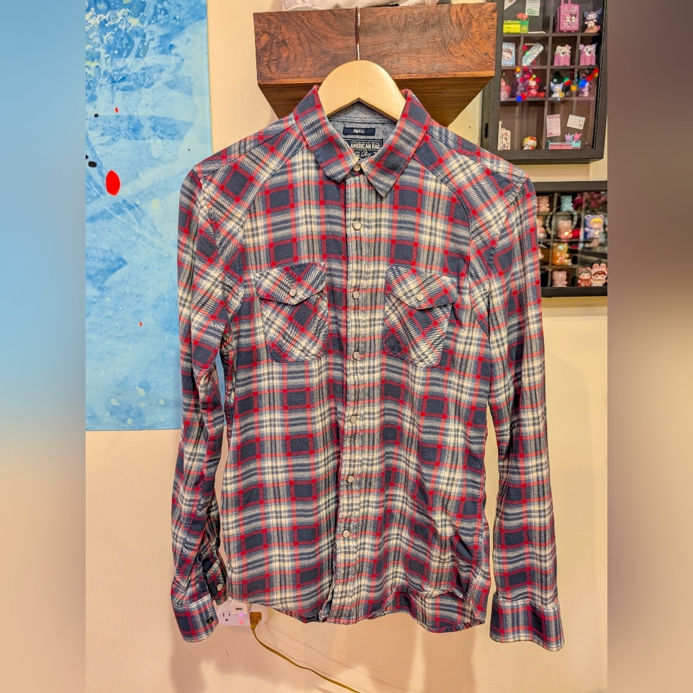 2 American Rag Pearl Snap Button-Up Shirts (S) - Picture 2 of 10